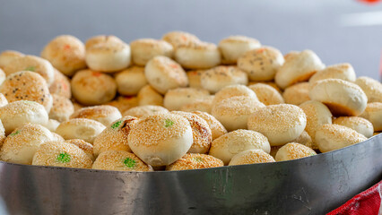 Taiwan, Taipei, queuing food, crab shell yellow, sesame cake