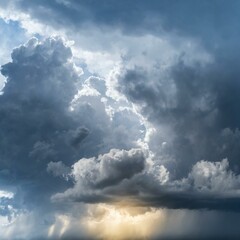 Obraz premium Stormy weather over the countryside fields