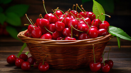 cherries in basket,generate ai