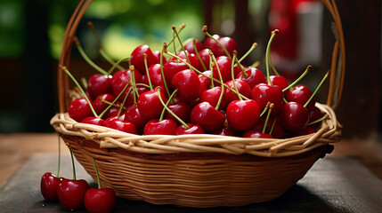 cherries in basket,generate ai