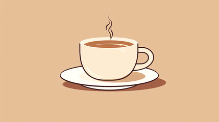 Obraz premium Coffee cup with saucer. Vector illustration of a cup of coffee