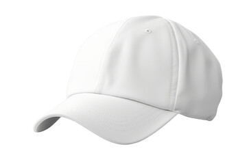 White baseball cap, isolated on a transparent background