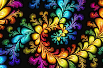 Bunter Fraktal Hintergrund mit Farbverlauf © Pixelot