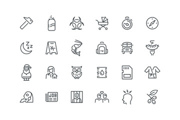 Biohazard,Can cola soda drink,Cheese emental,Coffee bean beans crop,Compass navigation direction camping,Folder,Hammer,Headache,Homosexual,Jail prison,job offer,Life jacket,Memory card,set of icons
