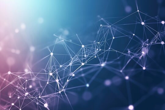 Abstract futuristic network. Vector illustration. Connected lines and dots background. Polygonal space low poly dark background. Connection structure. 3d rendering concept.