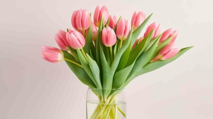 Vibrant Bouquet of colorful tulips. Festive flowers on a isolated background. Easter and mothers day, International Women's Day

