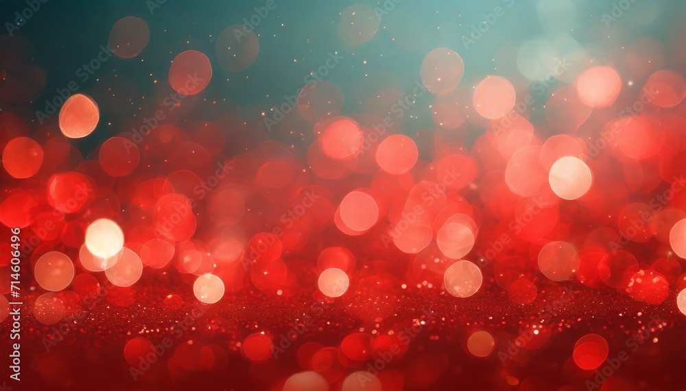 Wall mural christmas background red holiday abstract light bokeh and glitter abstract with red background