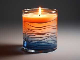  a close up of a candle in a glass with water and a candle in the middle of the glass with water and a candle in the middle of the candle.