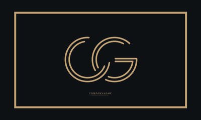 Alphabet Letters CG or GC Logo Monogram