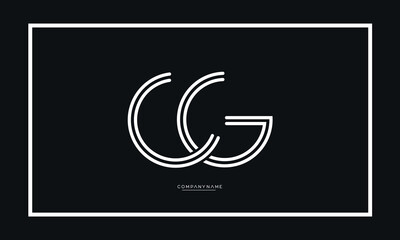Alphabet Letters CG or GC Logo Monogram