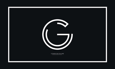 Alphabet Letters CG or GC Logo Monogram