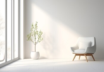 A modern minimal design of the room with sofa