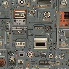 electronic components pattern illustration background