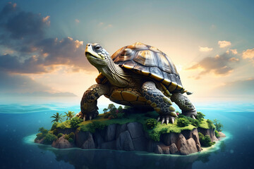 fantasy big turtle on land