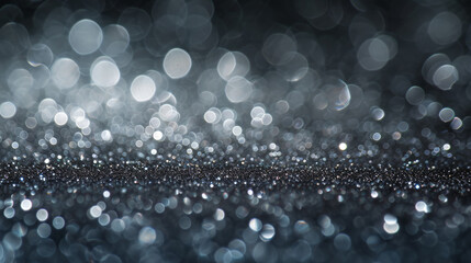 Fototapeta premium Glimmering Elegance: Abstract Silver Bokeh Symphony. Generative AI