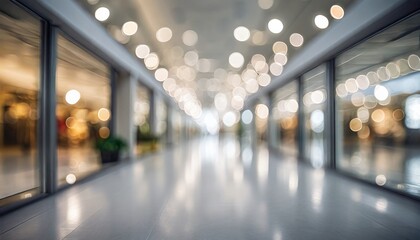 abstract blur shopping mall corridor blurred retail and hall interior in department store defocused bokeh effect background or backdrop for business concept - obrazy, fototapety, plakaty