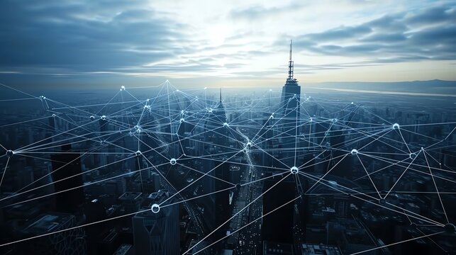 Smart City Connectivity Network Concept