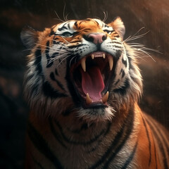 Obraz premium happy_tiger_realistic_8k_UHD