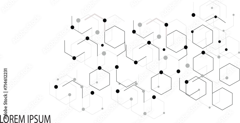 Poster minimal geometric background. vector banner design, white background with hexagon pattern