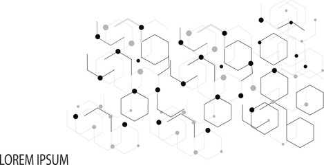 Minimal geometric background. Vector banner design, white background with hexagon pattern	