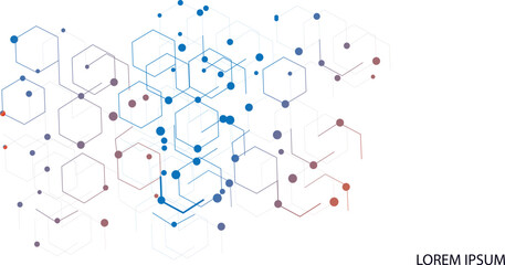 Minimal geometric background. Vector banner design, white background with hexagon pattern