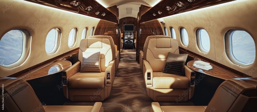 Sticker Business private jet interior - stock image