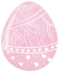 Pink easter eggs with white stripes
