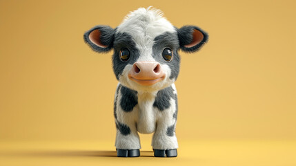 detailed illustration of cute cow print