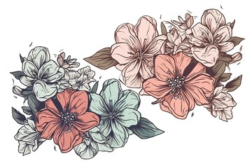 Textile Design Digital Border and Motif handmade drown