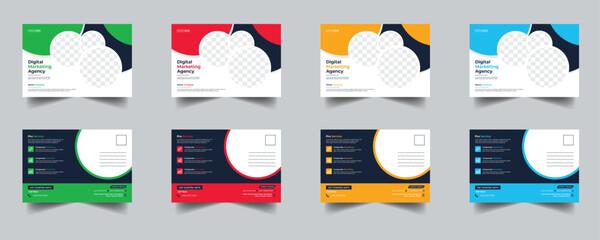 Modern Creative Corporate Post Card Template, Vector Template for Opening Invitation Editable, Professional Business Postcard Design, Event Card Design, Invitation Design, Direct Mail EDDM Template