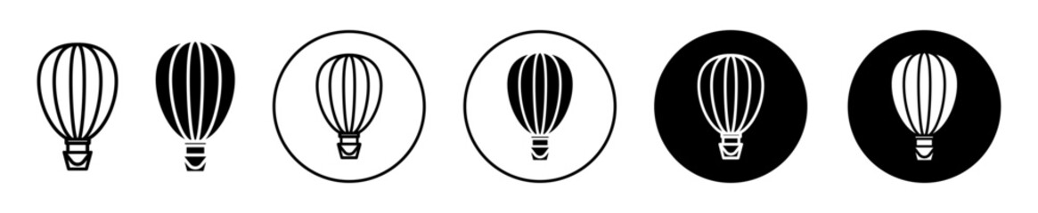 Hot air balloon vector icon set collection. Hot air balloon Outline flat Icon.