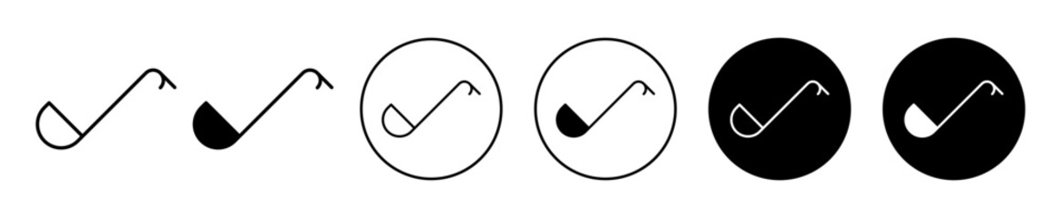 Kitchen ladle vector icon set collection. Kitchen ladle Outline flat Icon.