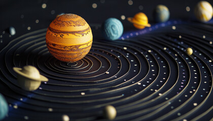 Fototapeta na wymiar system and planets