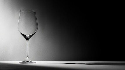  a wine glass sitting on a table with a shadow of a wine glass on the floor in front of a wall and a shadow of a wine glass on the floor.