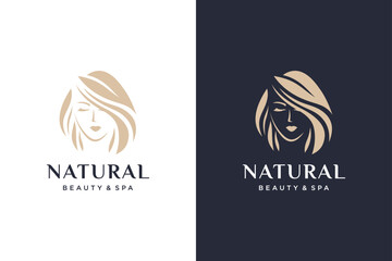 Luxury beauty woman logo design for makeup, salon and spa, beauty care