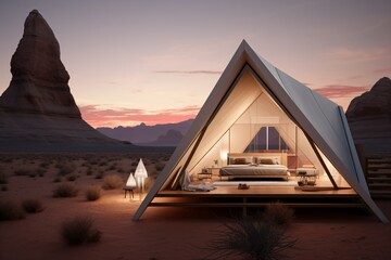 A beautiful house in a desert