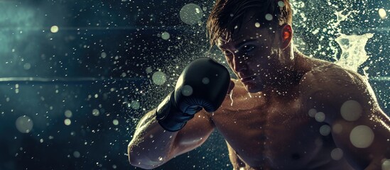 Boxer-punching young man.