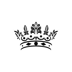 The crown logo is black on a white striped background
