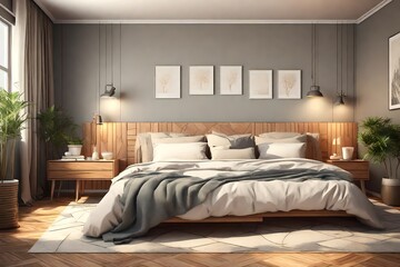 modern interior of  bedroom