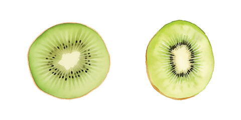 kiwi fruit watercolor vector illustration 