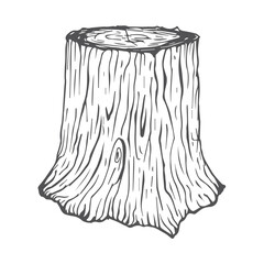 Isolated sketch of wooden elements, vintage lumber