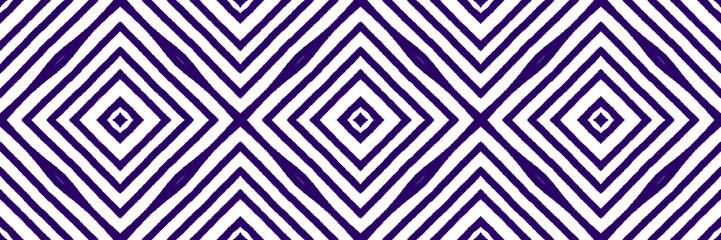 Mosaic seamless border. Purple symmetrical