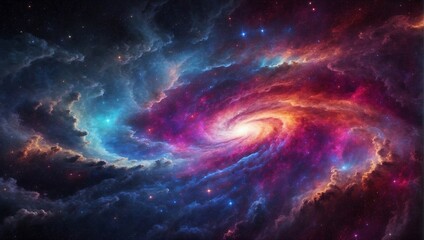 beautiful and epic colorful galaxy vortex photos made by AI generative