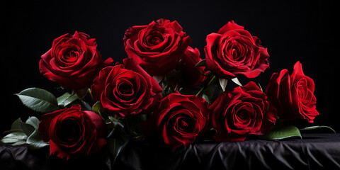 valentine's day celebration with red roses background Pink roses dark moody romantic background.