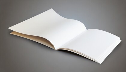 blank half fold brochure template for your presentation over grey background