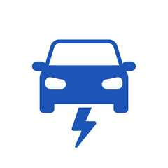 Electric car icon symbol, EV car, Hybrid auto charging point logotype, Eco friendly vehicle concept, Vector illustration