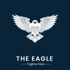 geometric eagle logo design template vector