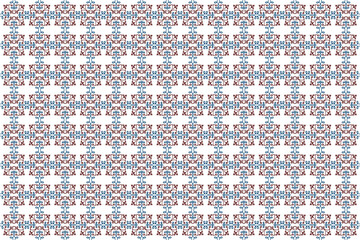 White background Ethnic floral seamless pattern, floral batik motif