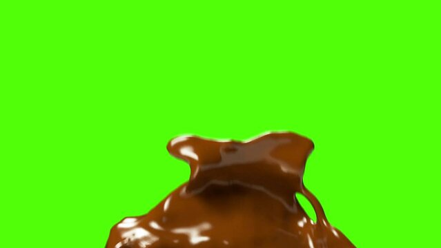 3D animation of a chocolate splash 