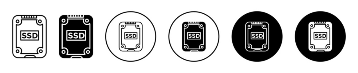 SSD outline line icon set sign for web app